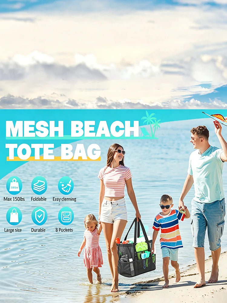 Mesh Beach Bag - Large Beach Tote Bag