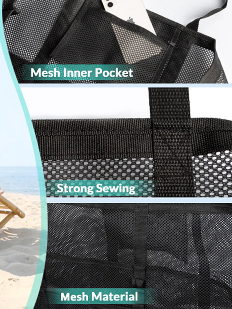 Mesh Beach Bag - Large Beach Tote Bag