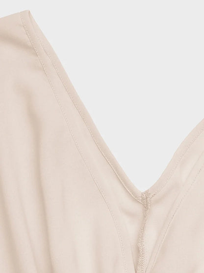 Women's V Neck Pleated Maxi Dress