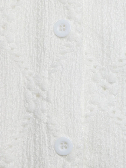 Women's Eyelet Lace Button Down Blouse
