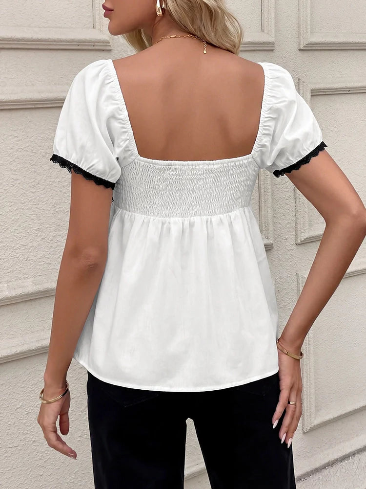 Women's Summer Short Sleeve Cinch Waist T-Shirts