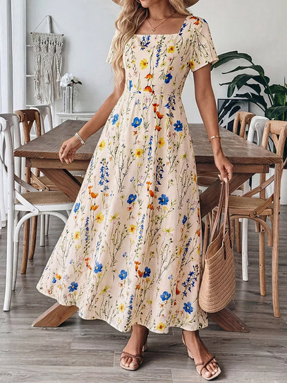 Women's Casual Square Neck Dress