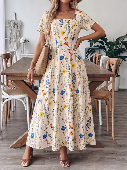 Women's Casual Square Neck Dress