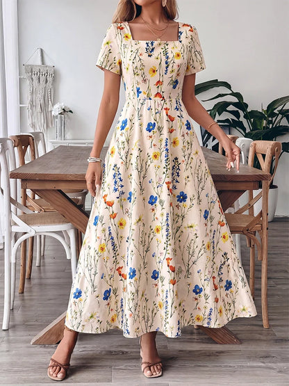 Women's Casual Square Neck Dress