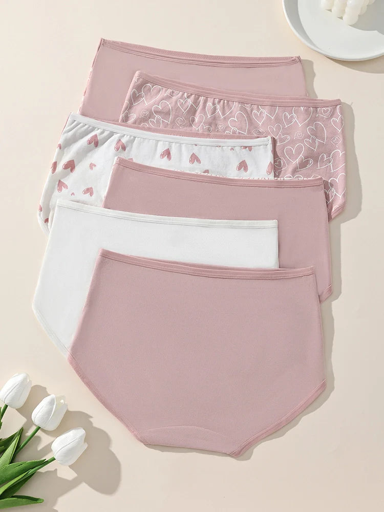6 Pack Women’s High Waisted Cotton Seamless Briefs