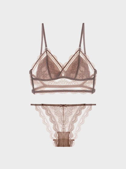 Womens Lace Bralette Sexy Wireless Bralettes Bra Set