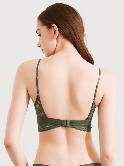 Women’s Lace Bralette Soft Wireless Bra Set