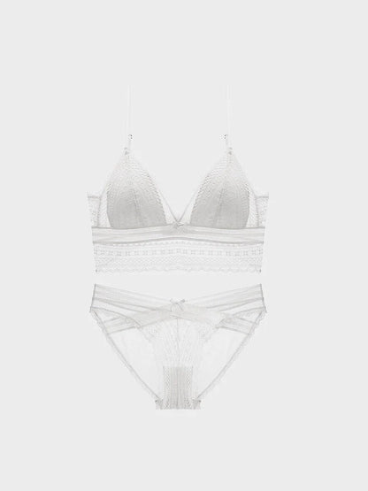 Women’s Lace Bralette Soft Wireless Bra Set