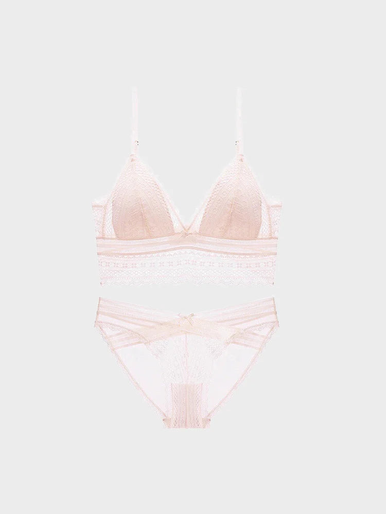 Women’s Lace Bralette Soft Wireless Bra Set