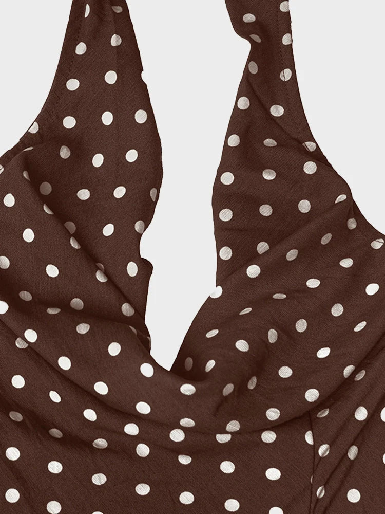 Women's Polka Dots Backless Mini Dress