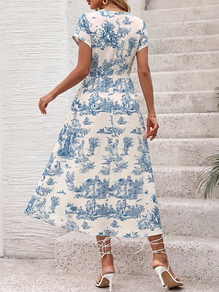 Women's Vintage V Neck Dresses