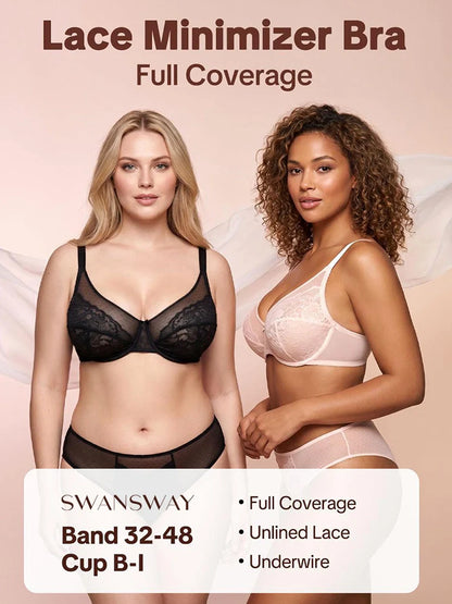 Full Coverage Lace Minimizer Bra – Lift, Shape & Smooth Instantly