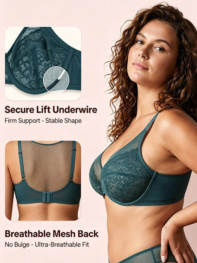 Full Coverage Lace Minimizer Bra – Lift, Shape & Smooth Instantly