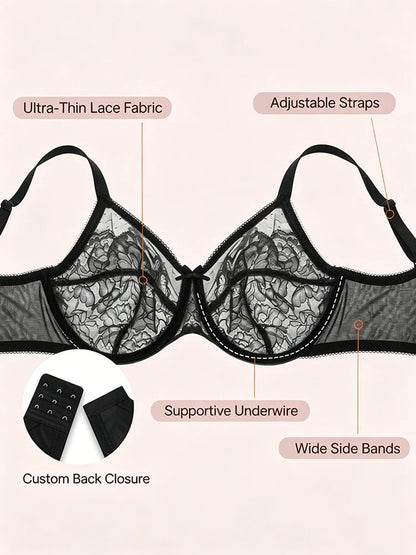 Full Coverage Lace Minimizer Bra – Lift, Shape & Smooth Instantly