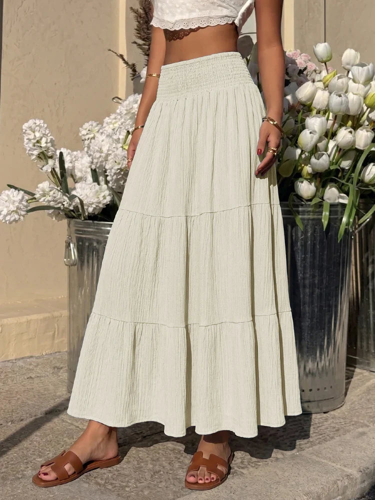 Women's Flowy Maxi High Waisted Casual Long Skirts