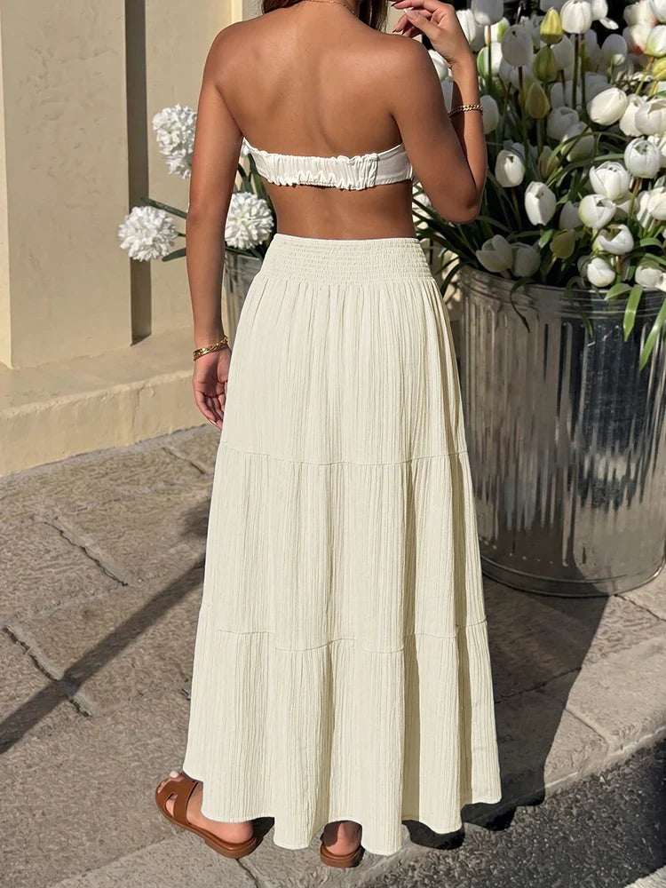 Women's Flowy Maxi High Waisted Casual Long Skirts