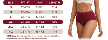 Cotton Underwear for Women High Waisted Full Coverage Briefs Soft Ladies Panties 5 Pack