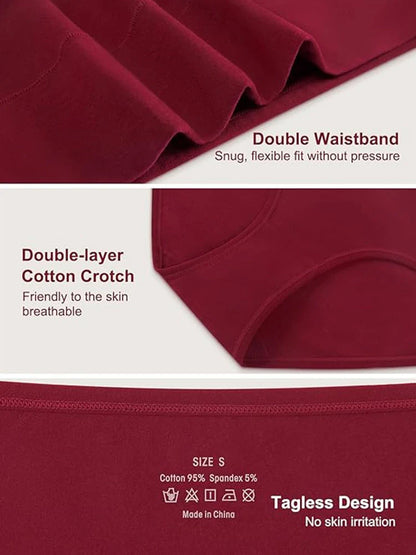 Cotton Underwear for Women High Waisted Full Coverage Briefs Soft Ladies Panties 5 Pack