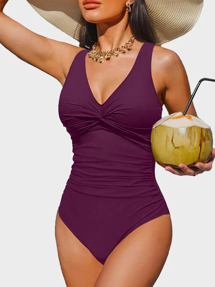 Retro Ruched Tummy Control One-Piece Swimsuit