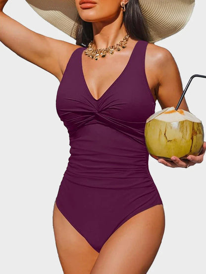 Retro Ruched Tummy Control One-Piece Swimsuit