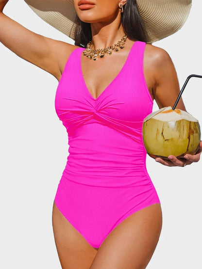 Retro Ruched Tummy Control One-Piece Swimsuit