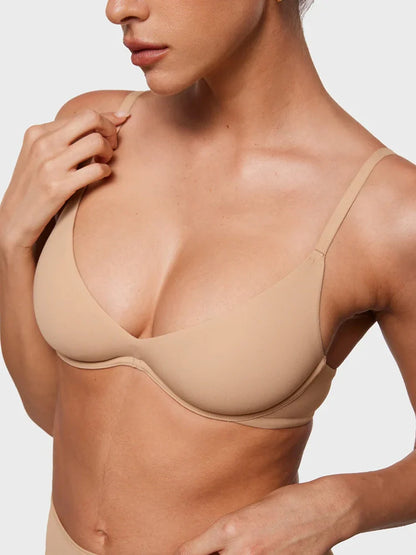 Women's Inbarely Plus Plunge Bra - Unlined Underwire Sexy Demi Balconette Bras