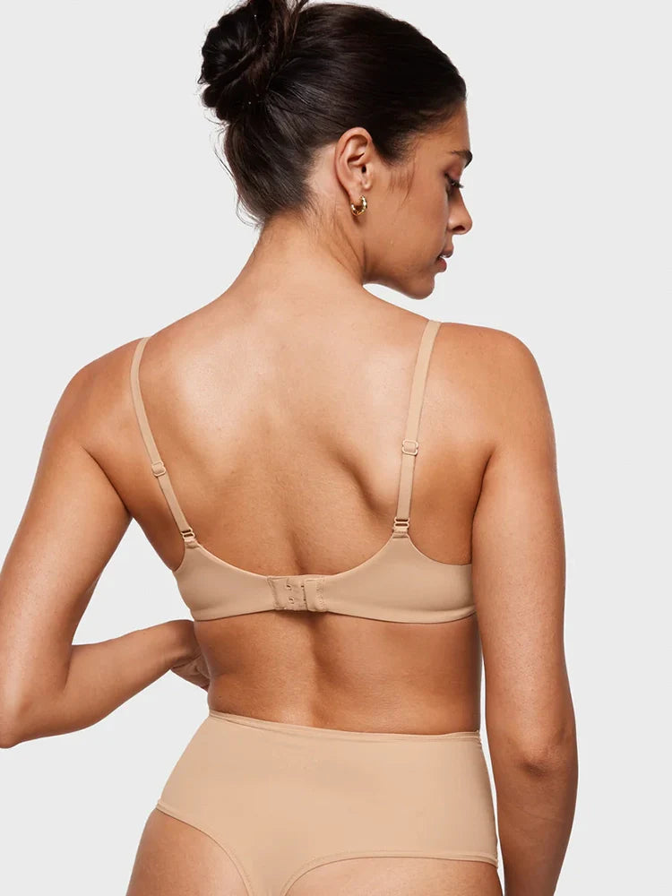 Women's Inbarely Plus Plunge Bra - Unlined Underwire Sexy Demi Balconette Bras