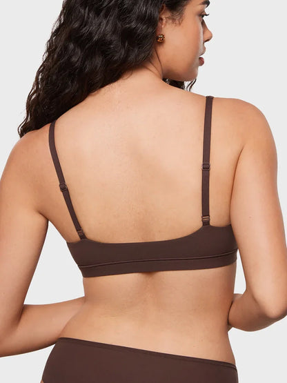 Womens Wireless Triangle Bralette Plunge Unlined Seamless Bras
