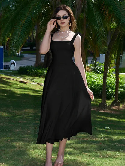 Women’s Elegant Square Neck Maxi Dress