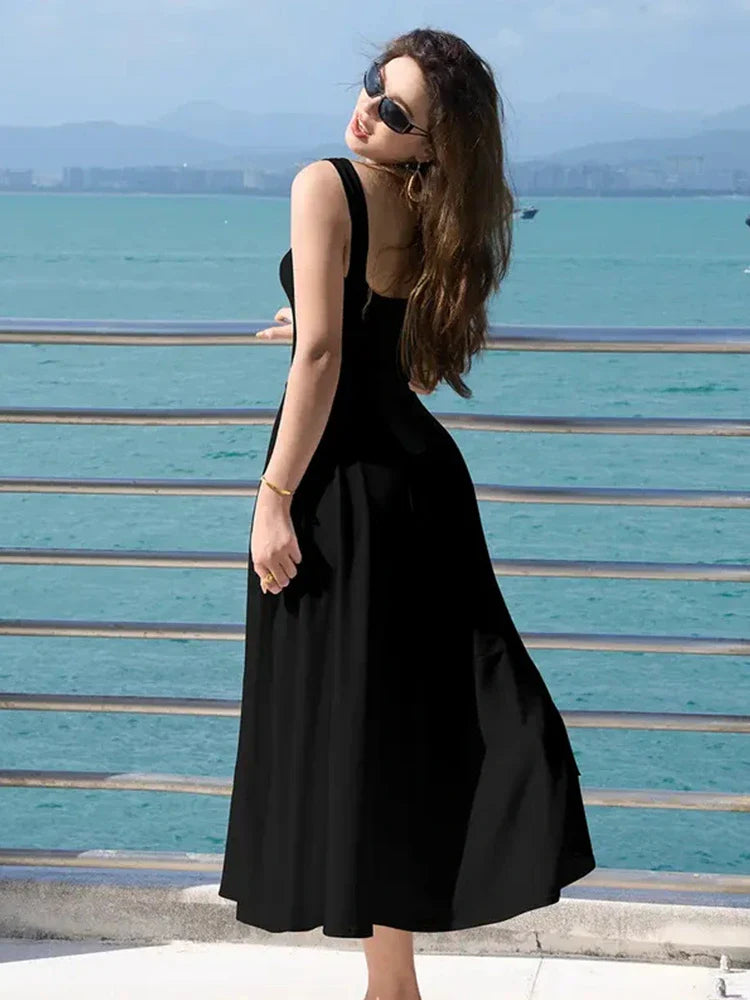 Women’s Elegant Square Neck Maxi Dress