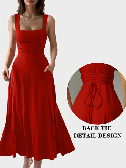Women’s Elegant Square Neck Maxi Dress