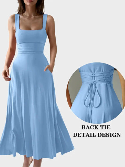 Women’s Elegant Square Neck Maxi Dress