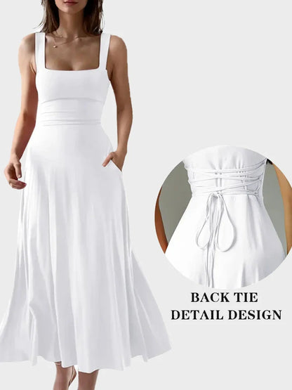 Women’s Elegant Square Neck Maxi Dress