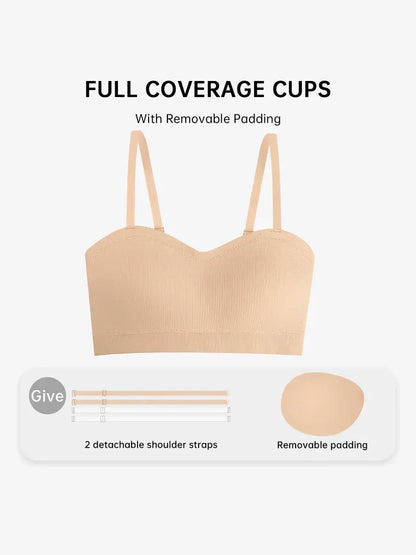 Non-Slip Bandeau Seamless Wireless Strapless Bra