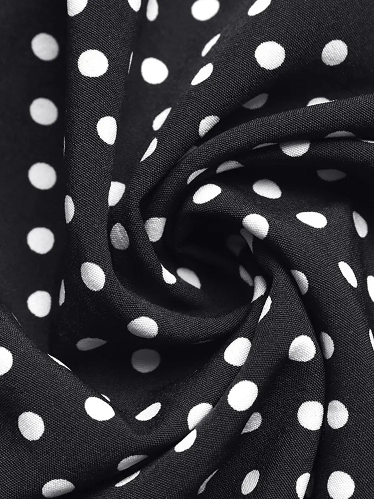 Women's  French Vintage Polka Dot Backless Dress