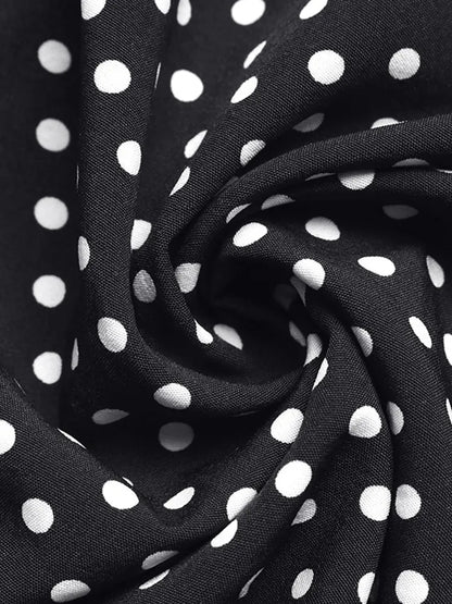 Women's  French Vintage Polka Dot Backless Dress