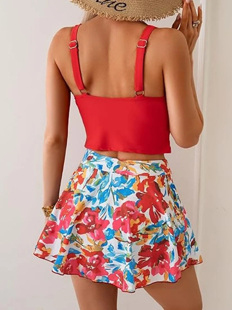 Women Tummy Control Two Piece Bathing Suit