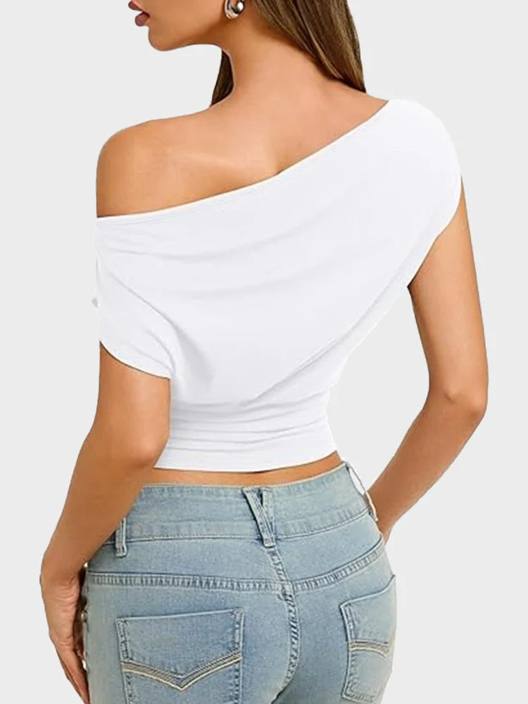 Women Off Shoulder Crop Top