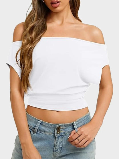 Women Off Shoulder Crop Top
