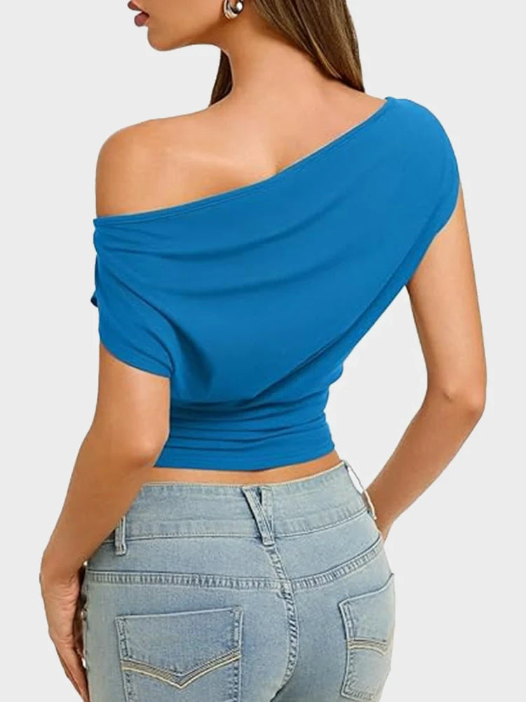 Women Off Shoulder Crop Top