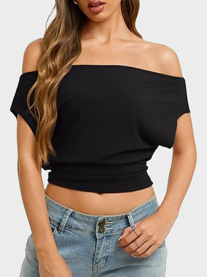 Women Off Shoulder Crop Top