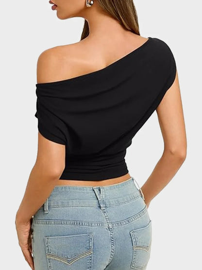 Women Off Shoulder Crop Top