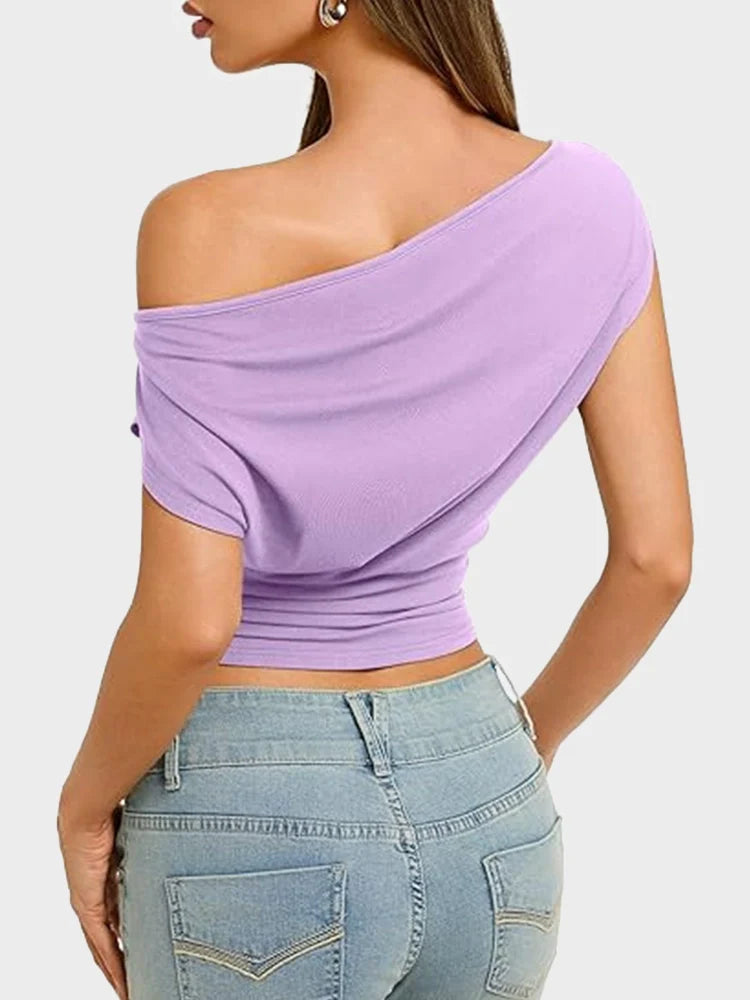 Women Off Shoulder Crop Top