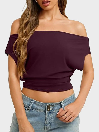 Women Off Shoulder Crop Top