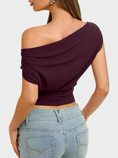 Women Off Shoulder Crop Top