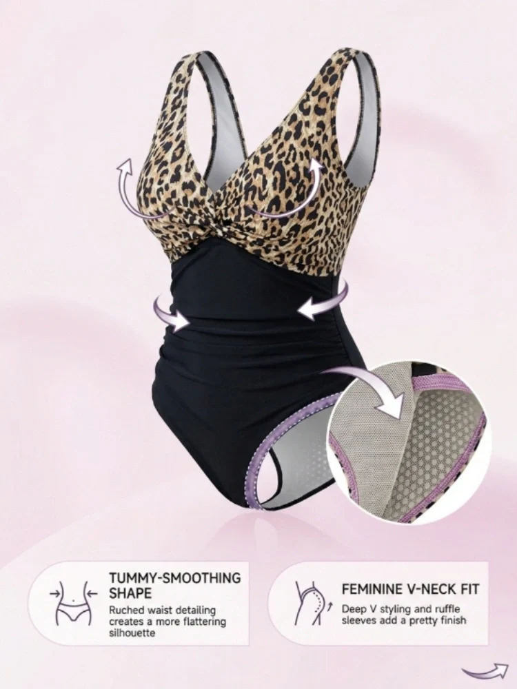 Retro Ruched Tummy Control One-Piece Swimsuit