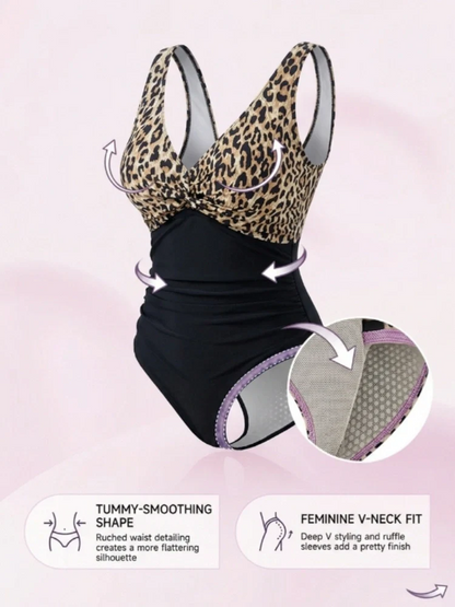 Retro Ruched Tummy Control One-Piece Swimsuit