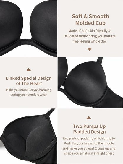 Deep V Seamless Push-Up T-Shirt Bra