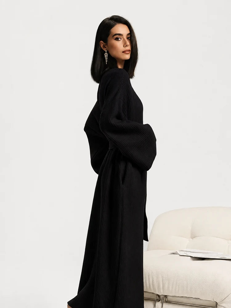 Women's Cozy Long Plush Fleece Robe with Pockets