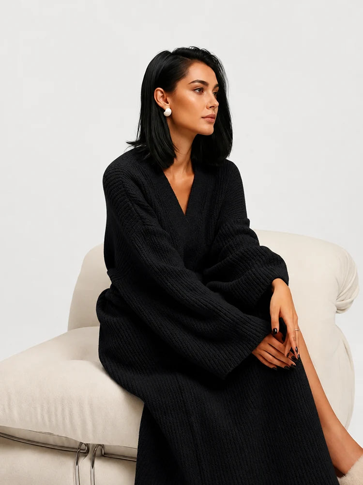 Women's Cozy Long Plush Fleece Robe with Pockets